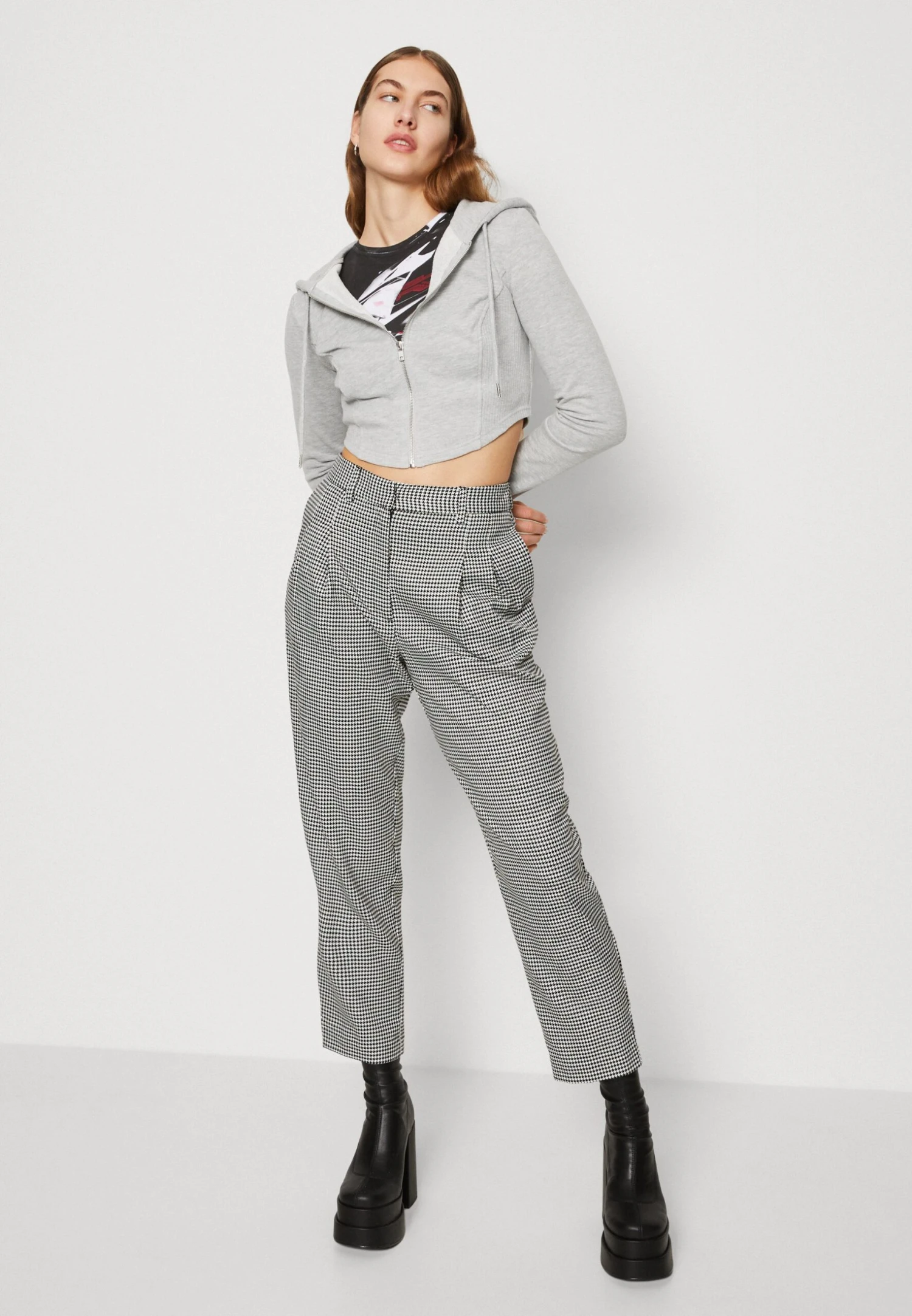 Even&Odd Sweat Zippé - Mottled Light Grey 6 Even&Odd Sweat Zippé - Mottled Light Grey – Image 4