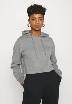 Even&Odd Basic - Cropped Oversized Hoodie - Sweat À Capuche - Mottled Grey