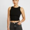 Even&Odd Cropped Tank - Débardeur - Black