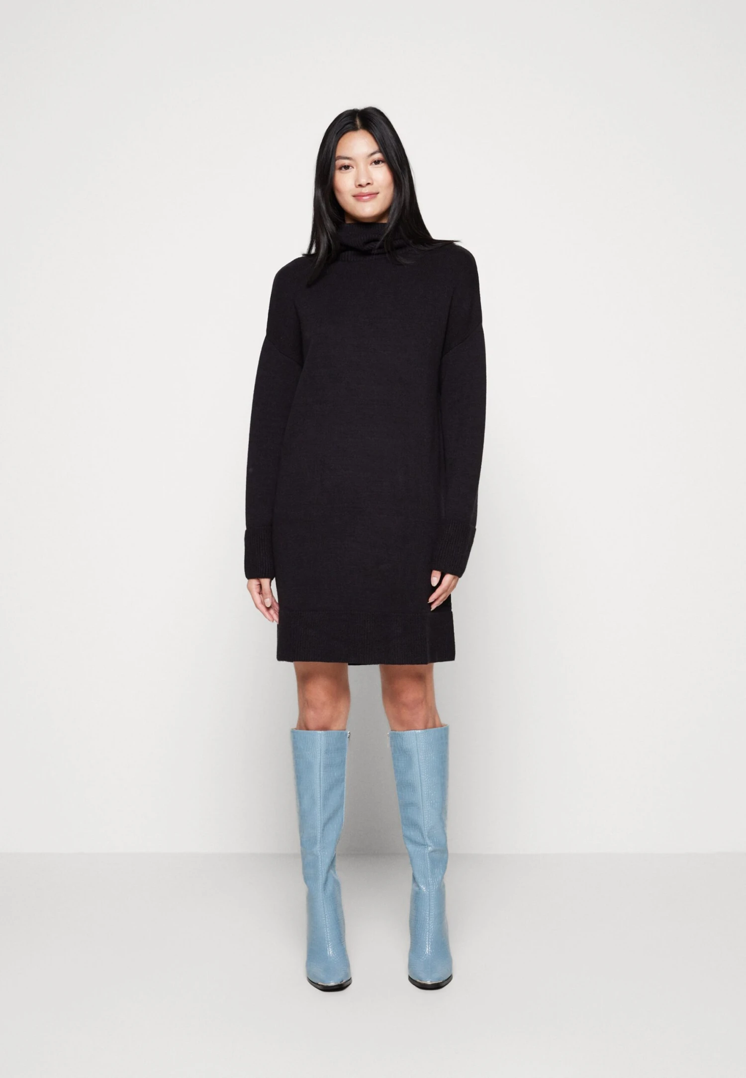 Even&Odd Rollkragen Mini Basic Strickkleid - Robe Pull - Black 3 Even&Odd Rollkragen Mini Basic Strickkleid - Robe Pull - Black