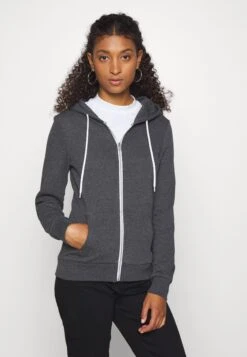 Even&Odd Sweat Zippé - Mottled Dark Grey