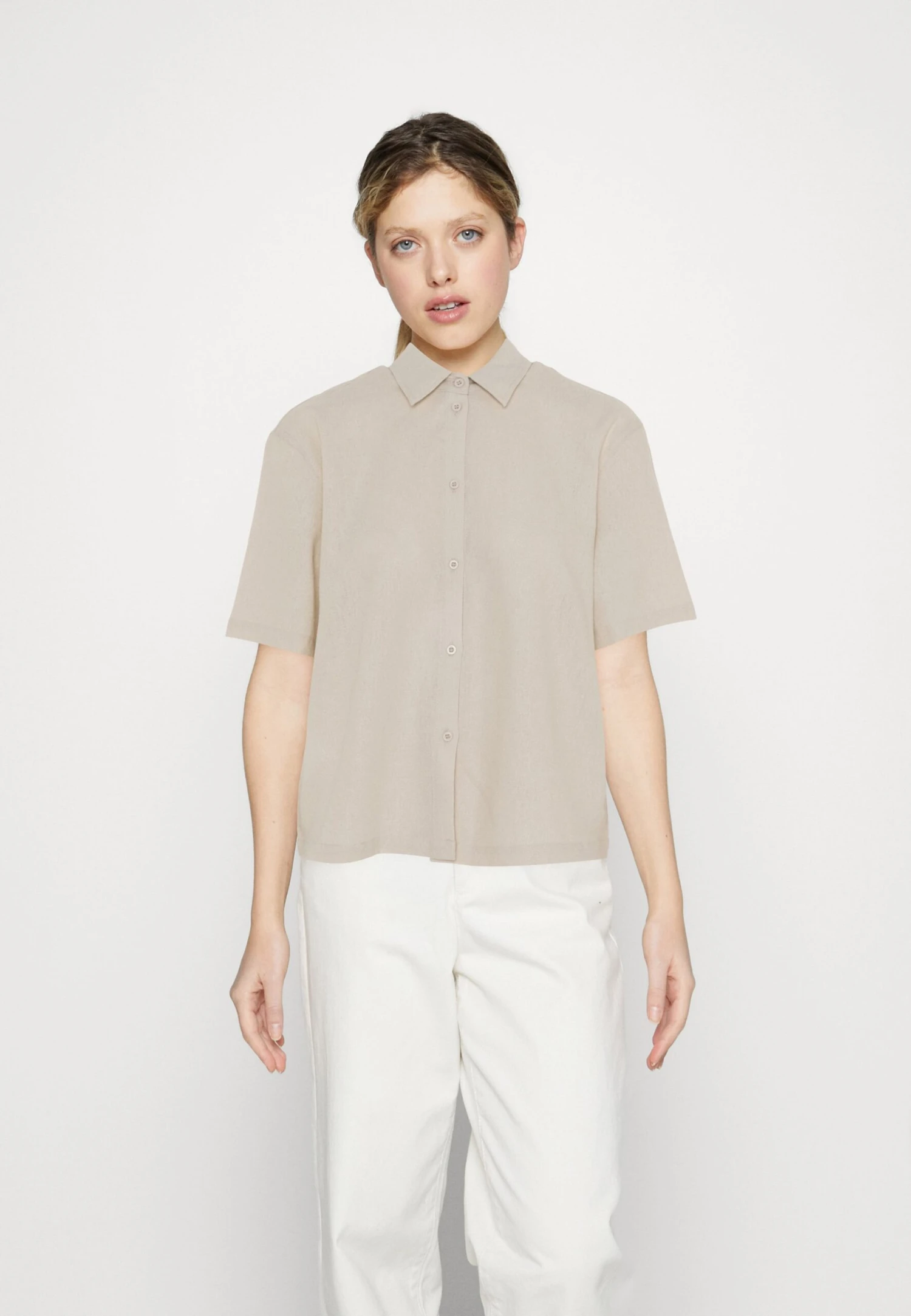 Even&Odd Linen-Mix Button Down Blouse - Chemisier - Beige 3 Even&Odd Linen-Mix Button Down Blouse - Chemisier - Beige