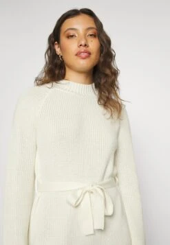 Even&Odd Crew Ausschnitt Ripp Mini Strickkleid Mit Gürtel - Robe Fourreau - White -Even-Odd Magasin 63c3119687834b5680511aaa41a1e7c5