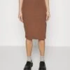 Pencil Skirt With Slit - Jupe Crayon - Brown -Even-Odd Magasin 6461062fa48f495693b6b414c70f8bca