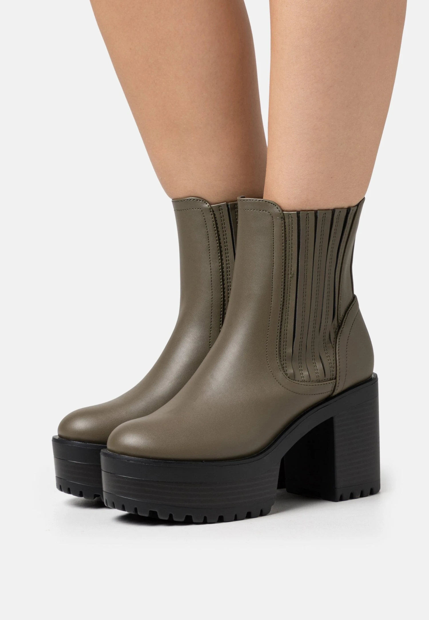 Bottines À Plateau - Haki 3 Bottines À Plateau - Haki