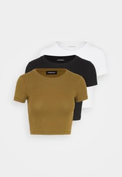 Even&Odd 3 Pack - T-Shirt Basique - White/Black/Olive -Even-Odd Magasin 7ab54fc28eee4adeaf54552ab3c2f09c