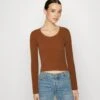 Even&Odd Flared Sleeve - Pullover - Brown
