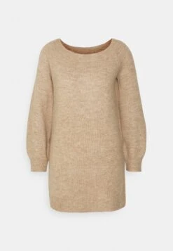 Even&Odd Schulterfrei Mini Strickkleid - Robe Pull - Camel -Even-Odd Magasin aae494a99a784461bb5fd5aca28a3438