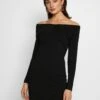Even&Odd Basic - Off-Shoulder Mini Long Sleeves Dress - Robe Fourreau - Black 1 Even&Odd Basic - Off-Shoulder Mini Long Sleeves Dress - Robe Fourreau - Black -Even-Odd Magasin c1315edcee8a4d90a169a4a775266d25