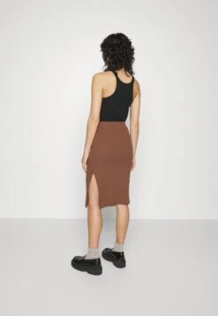 Pencil Skirt With Slit - Jupe Crayon - Brown -Even-Odd Magasin c9fa84346b7f4a1b95726dee77e1027d