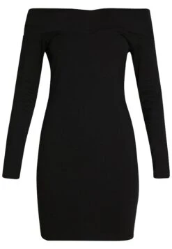 Even&Odd Basic - Off-Shoulder Mini Long Sleeves Dress - Robe Fourreau - Black -Even-Odd Magasin d27d7ed4551944c9befacf1eb5758665