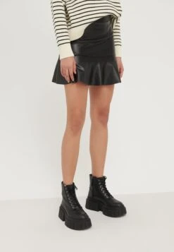 Even&Odd Jupe En Cuir - Black