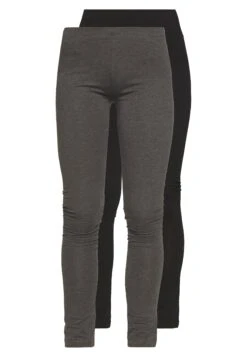 Even&Odd 2 Pack - Legging - Black/Mottled Dark Grey