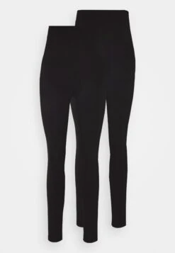 Even&Odd High Waisted Leggings 2 Pack - Legging - Black